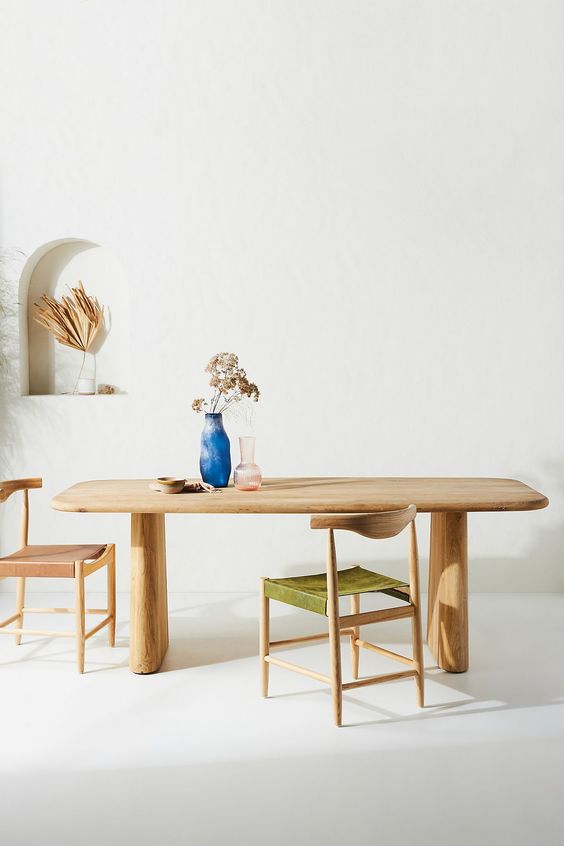 Natural Polish Boho Dining Table