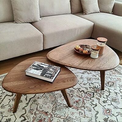 Penina Boho Solid Wood Coffee Table Set Of 2