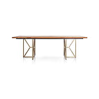 Cage Dining Table In Solid wood and Metal
