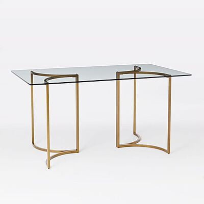 Anton Metal And Glass 6 Seater Dining Table