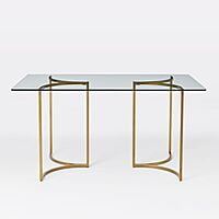 Anton Metal And Glass 6 Seater Dining Table