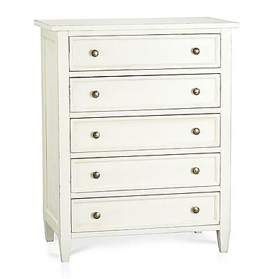 Vintage Tall Chest Of Drawers In White
