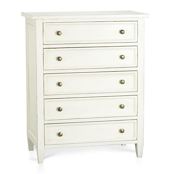 Vintage Tall Chest Of Drawers In White