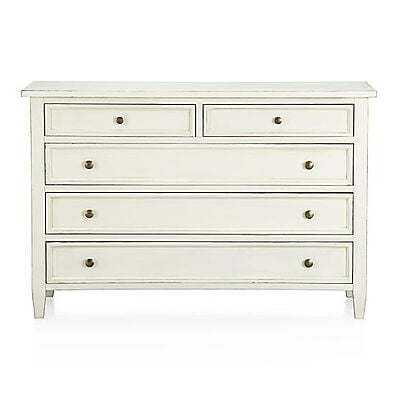 Vintage Short Chest Of Drawers In White