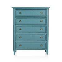 Vintage Tall Chest Of Drawers In Blue