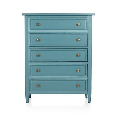 Vintage Tall Chest Of Drawers In Blue