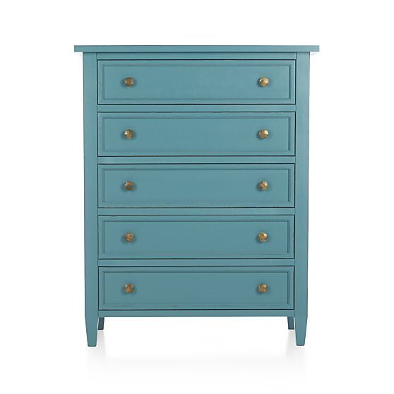 Vintage Tall Chest Of Drawers In Blue Vintage Tall Chest Of Drawers In Blue