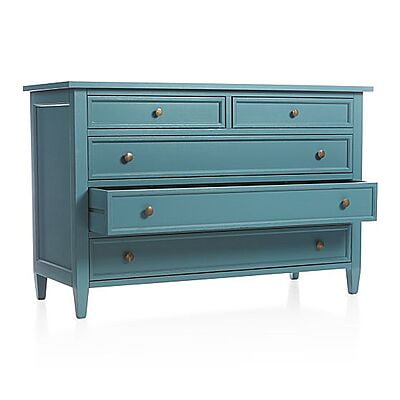 Vintage Short Chest Of Drawers In Blue