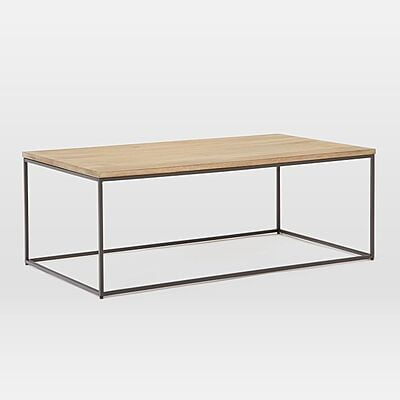 LINEA METAL AND SOLID WOOD COFFEE TABLE