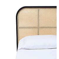 Marlo Platina Rattan  Bed In Charcoal - King Size