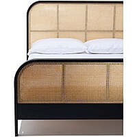 Marlo Platina Rattan  Bed In Charcoal - King Size