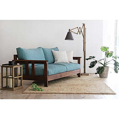 Smith Sofa In Sky Blue Color - Three Seater