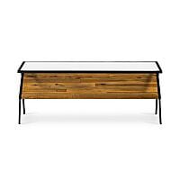 ARCHI COFFEE TABLE WITH METAL FRAME AND GLASS TOP