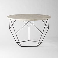 MAZE ROUND COFFEE TABLE WITH WHITE WASHED FINISH SOLID WOOD TOP MAZE ROUND COFFEE TABLE WITH WHITE WASHED FINISH SOLID WOOD TOP