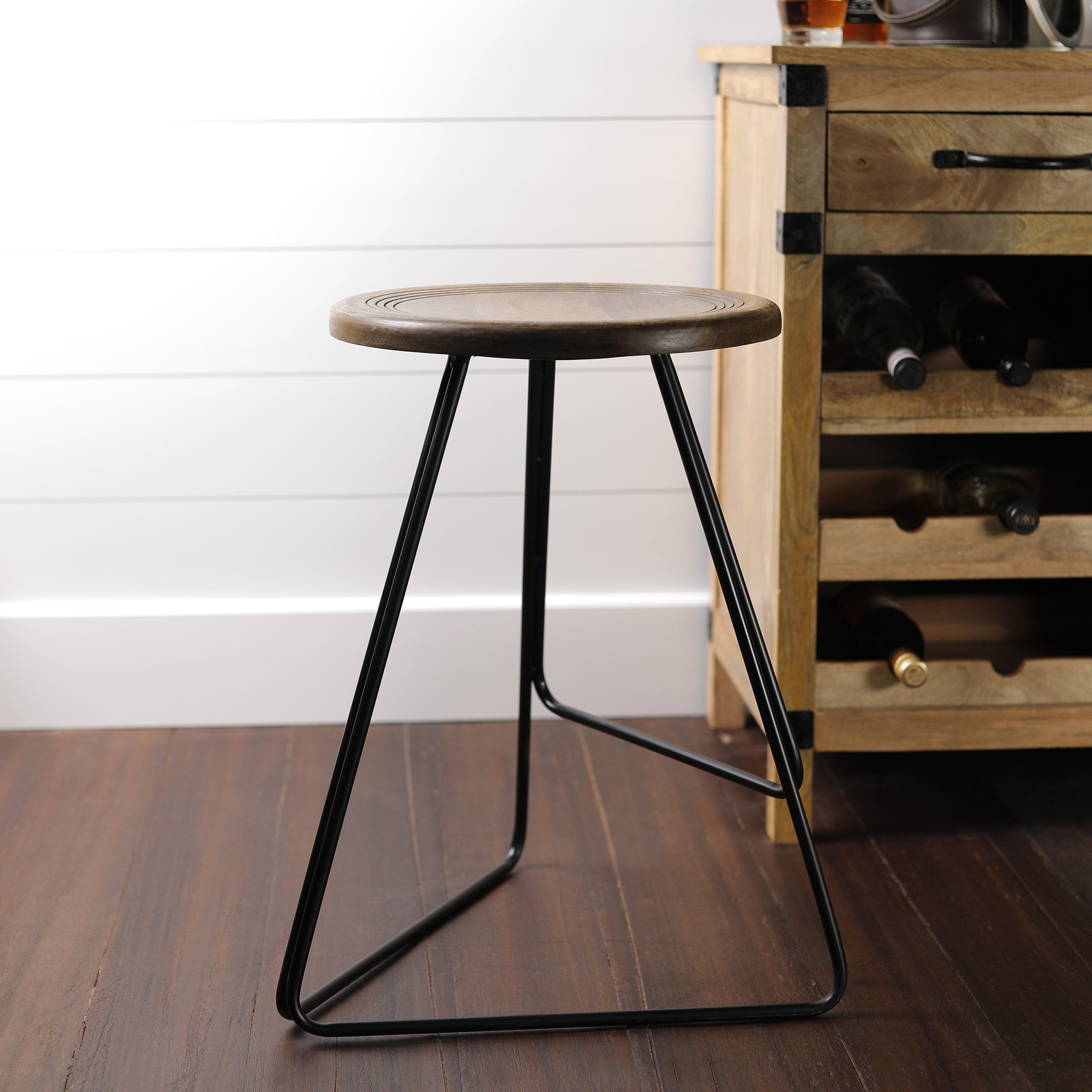 Bermuda Bar Stool In Pastel Purple And Walnut Finish Top