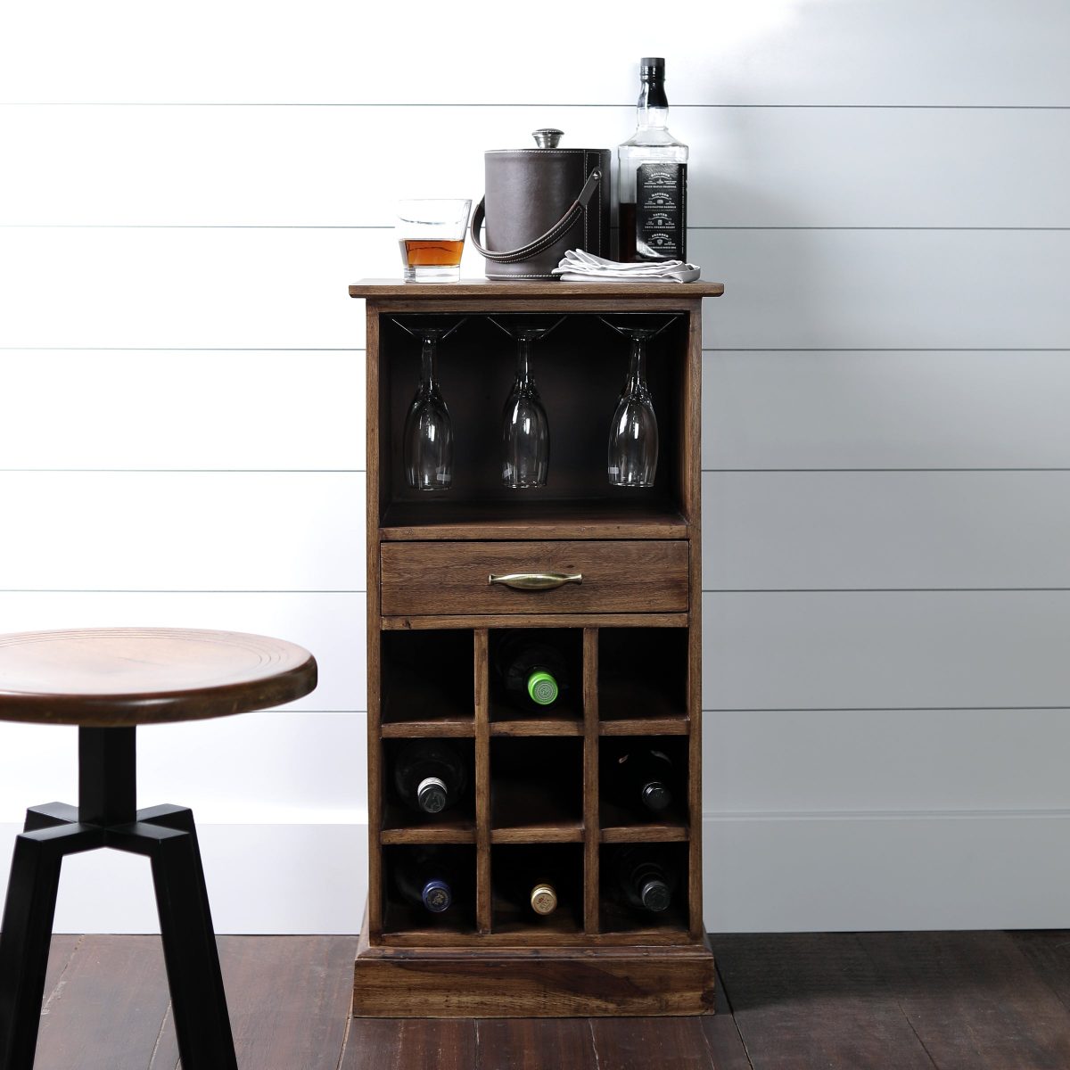 17TH C. Maxim Mini Bar Cabinet In Sheesham Wood