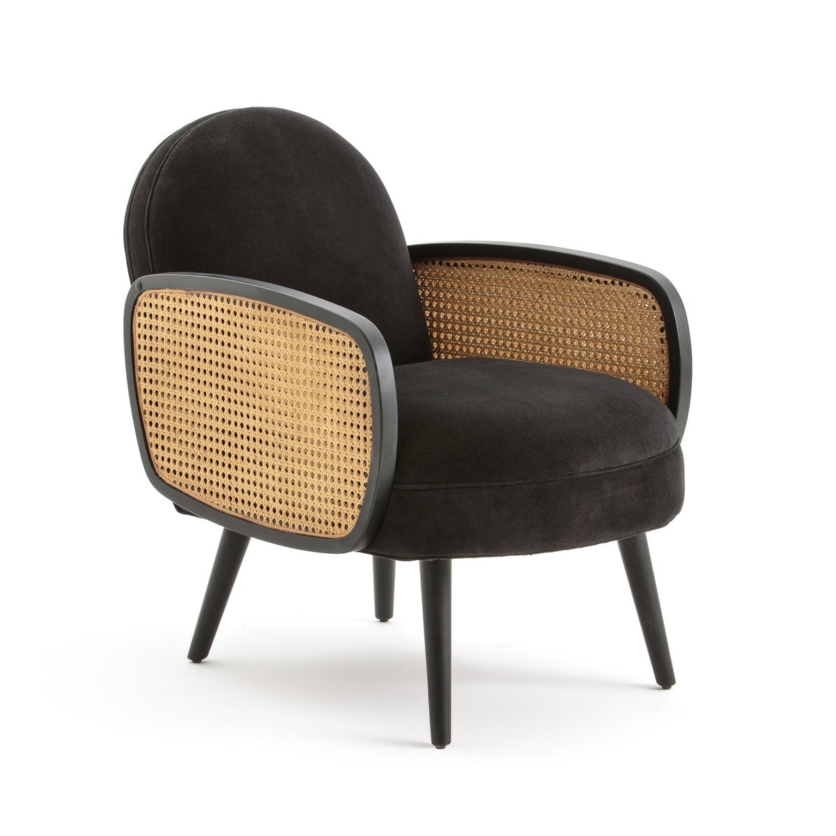 Miranda Rattan Arm Chair In Black