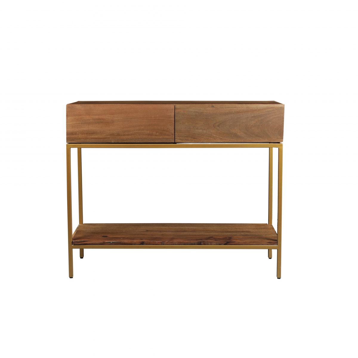 Industrial Style Console Table In Golden Finish