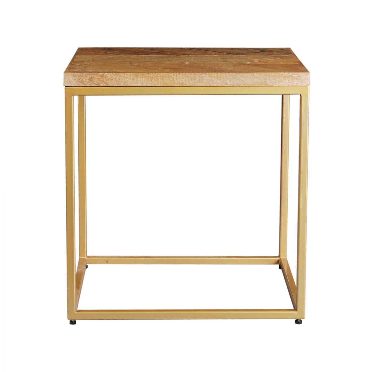 Herringbone Series End Table In Golden Base