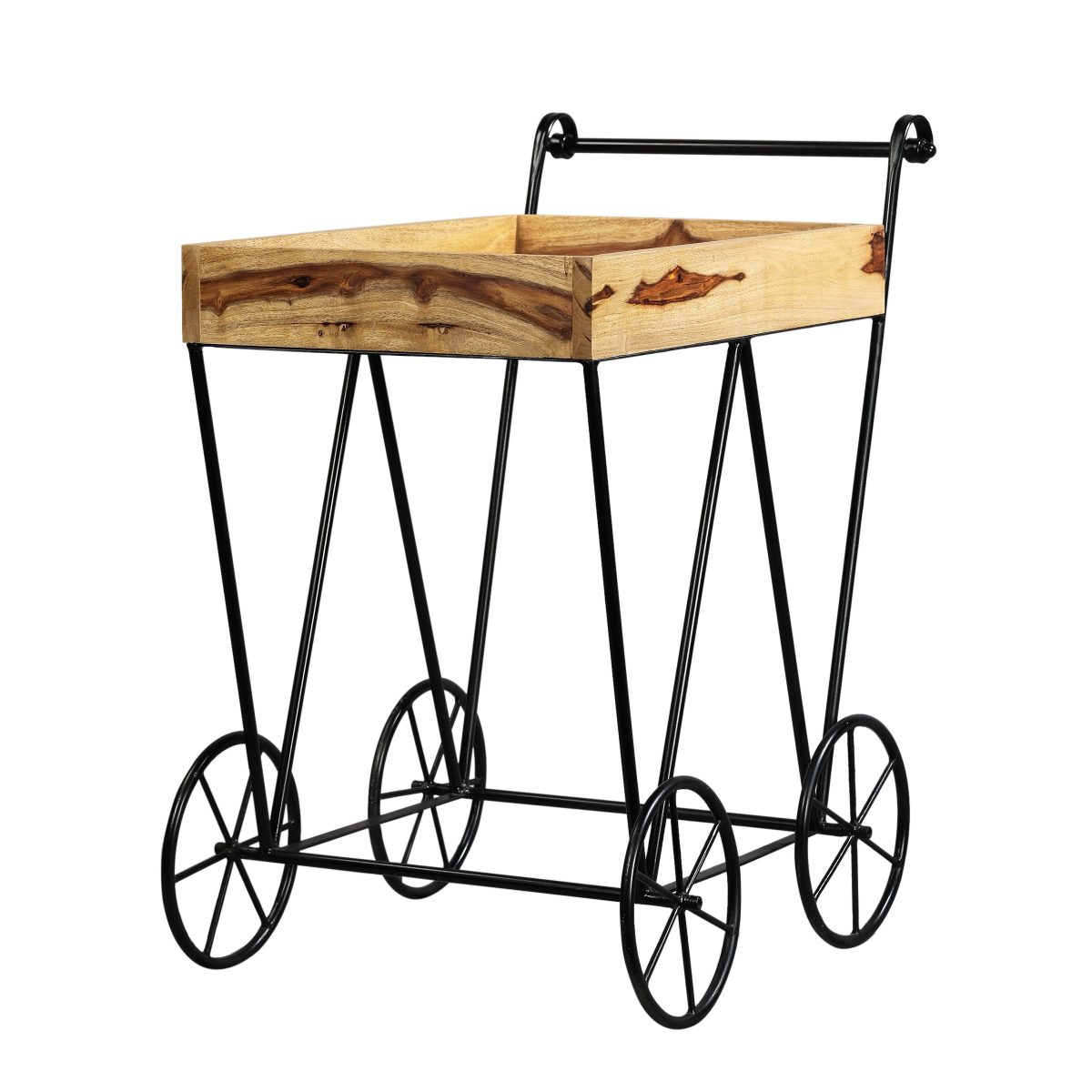 Mayfair Bar Trolley In Natural Sheesham