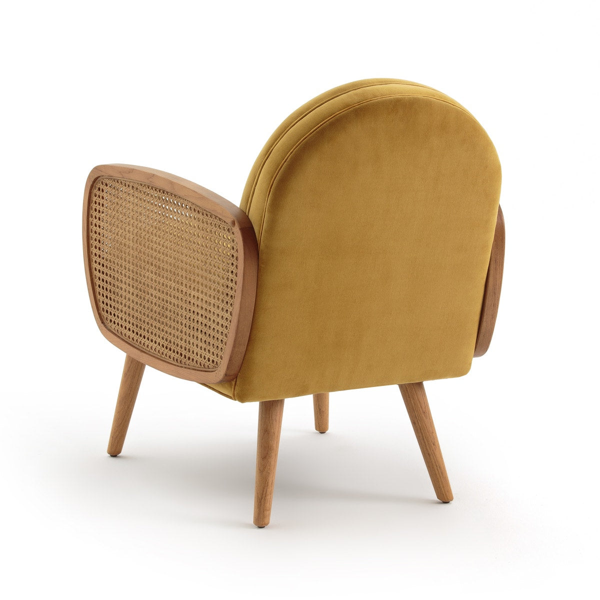 Miranda Rattan Arm Chair In Mustard