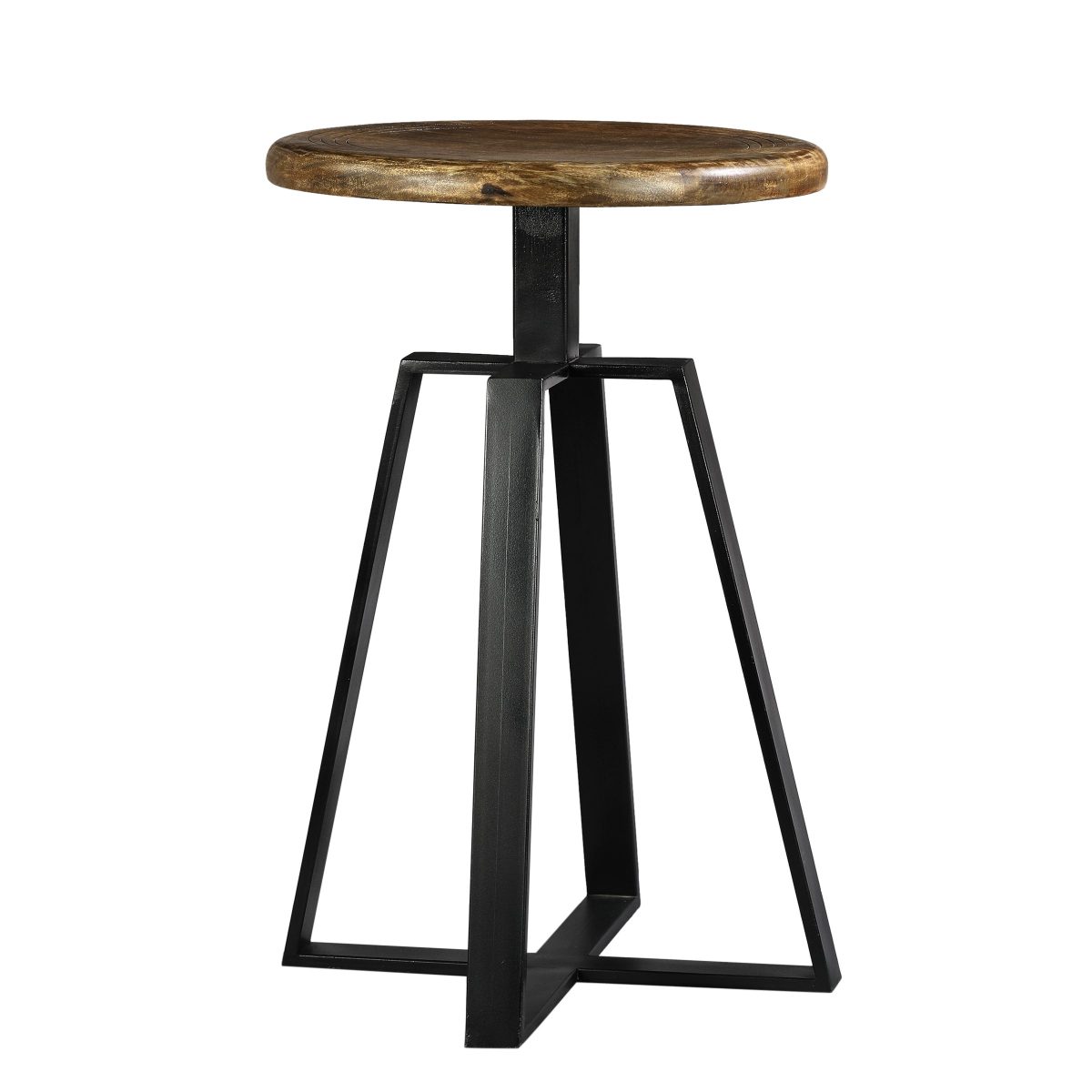 Iron Smith Bar Stool In Wallnut Finish Top(Large)