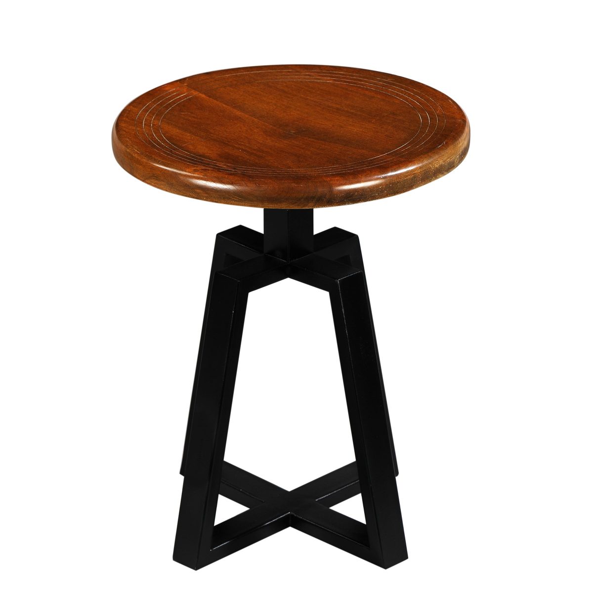 Iron Smith Bar Stool In Walnut Finish Top(Small)