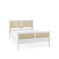Farm House Rattan Bed In Vintage White - King Size