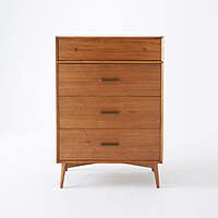 Marc Mid Century Four Drawer Tall Chest Of Drawer