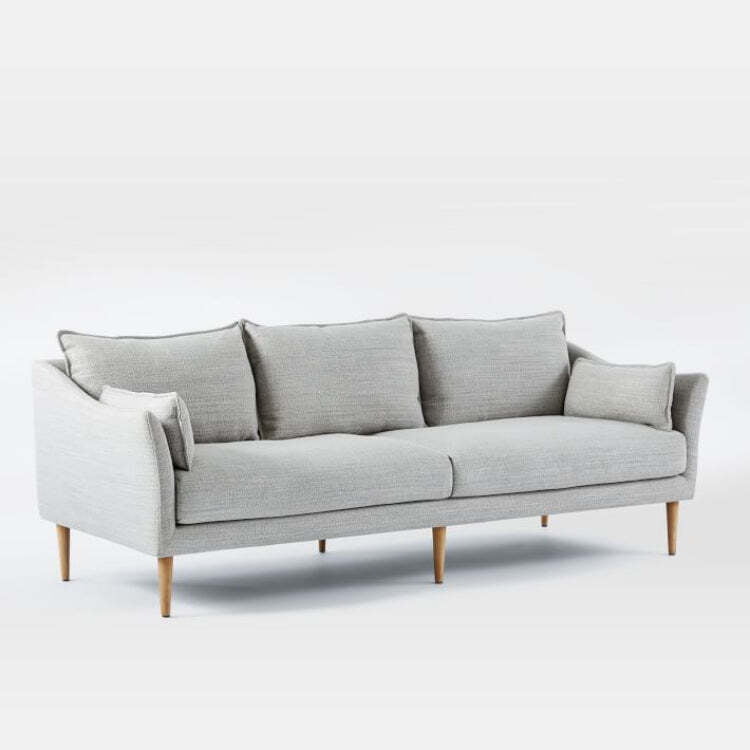 Diana Sofa In Light Grey - Three Seater