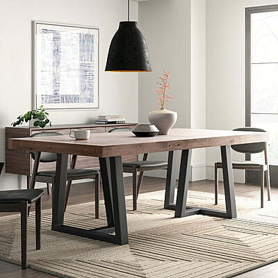 ZEN METAL AND WOOD DINING TABLE