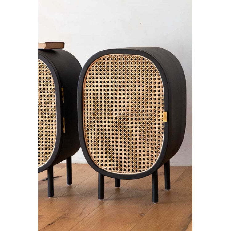 Boho Rattan Bedside Table