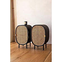 Boho Rattan Bedside Table